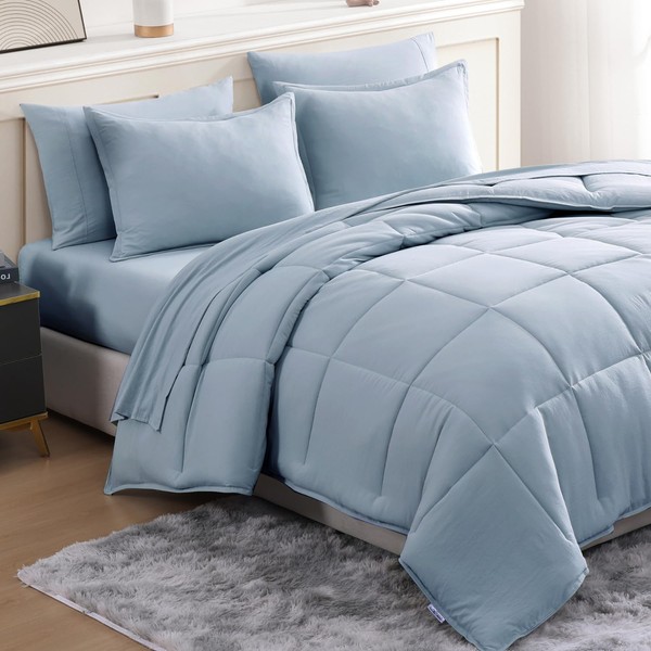 Casa Platino Full Comforter Set Pre-Washed – 7 Piece Bed