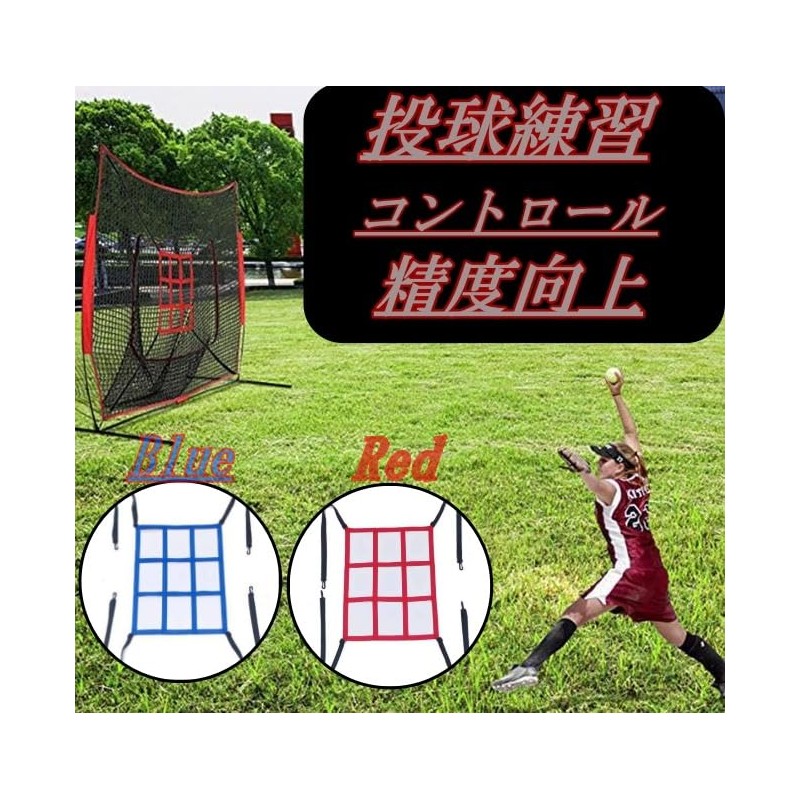 ASPALAND ストライクゾーンターゲットネット ピッチングネット 投球 打撃 野球 ベースボール ソフトボール トレーニング (ブルー)