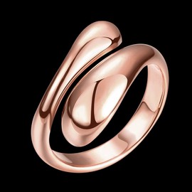 Goldenchen Fashion Designer Inspired Resizable Teardrop Ring (Rose Gold)