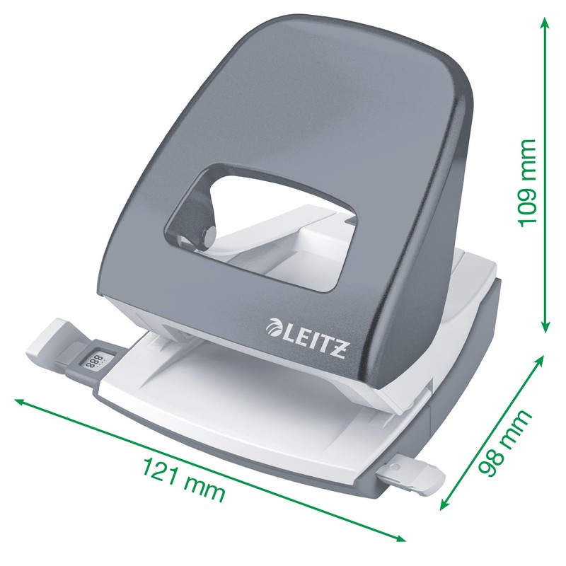 Leitz Hole Punch, 30 Sheets, Guide Bar with Format Markings,