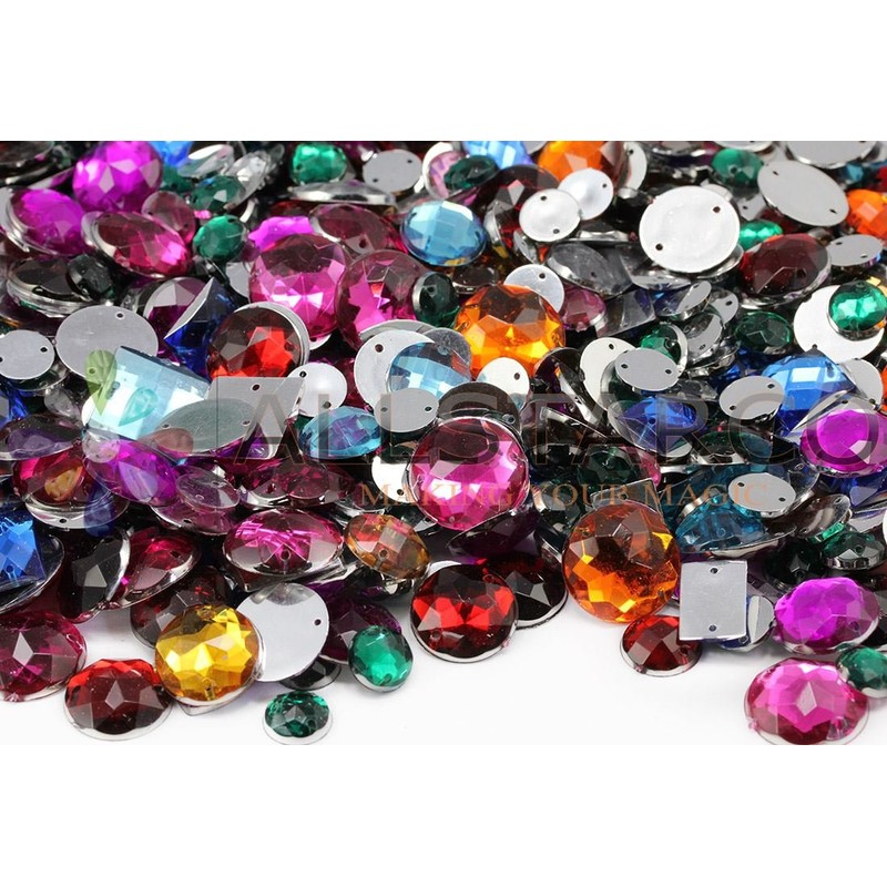 Assorted Crafting Sew On Gems Pack Over 700 Pieces