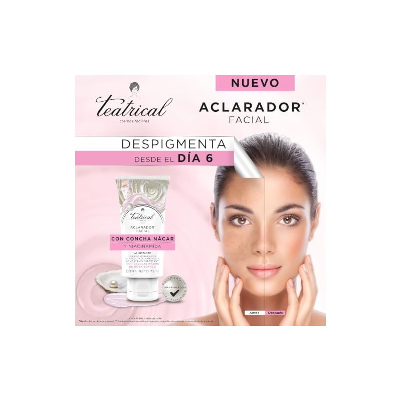 Teatrical Aclarador Facial Corrige Visiblemente Aspecto Manchas Efecto Aclarado Concha