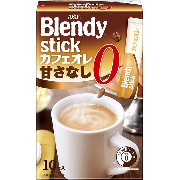 Blendy Stick Cafe Au Lait No Sweetness 3.1oz 10 varillas × 2 café instantáneo japonés AGF Ninjapo