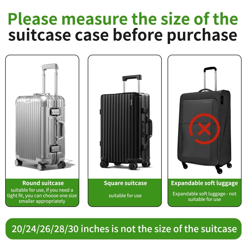 YHOUSE Suitcase Covers For Luggage, 28 Inch Clear PVC Luggage