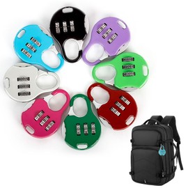 Pack of 8 Mini Padlock, Combination Lock, 3 Digit Resettable, Mini Combination Lock, Small Mini Lock, Suitcase Lock, Combination Lock for Gym, Lockers, Travel (8 Colours)