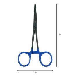 Kingfisher Accessory Fly Fishing Clamp Hemostat Forceps for Hook Removal, Blue, Curved