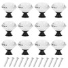 YourGift 6 Pack Drawer Knobs Diamond Shaped Crystal Glass 30mm
