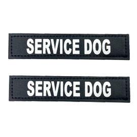 Albcorp Reflective Service Dog Patches with Hook Backing for Service Animal Vests /Harnesses Small (4.6 X 1) Inch
