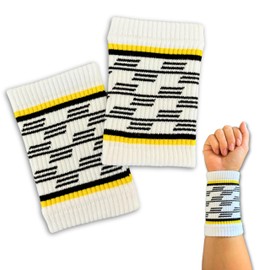 2 Sports Wristbands Against Sweat, Breathable Fibres, Accessories for Fitness & Running, Gift Idea for Wrists, Hyrox, Crossfit & Padel (White)