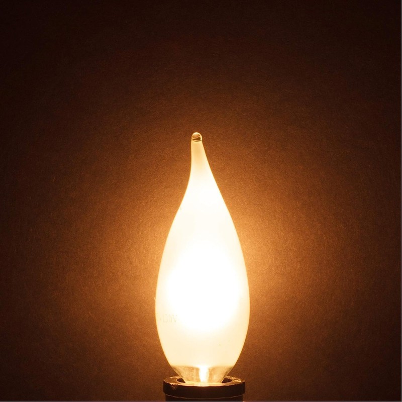 Jacqings Candelabra Flame Tip Frosted,Frosted Flame Tip Chandelier Light Bulb,
