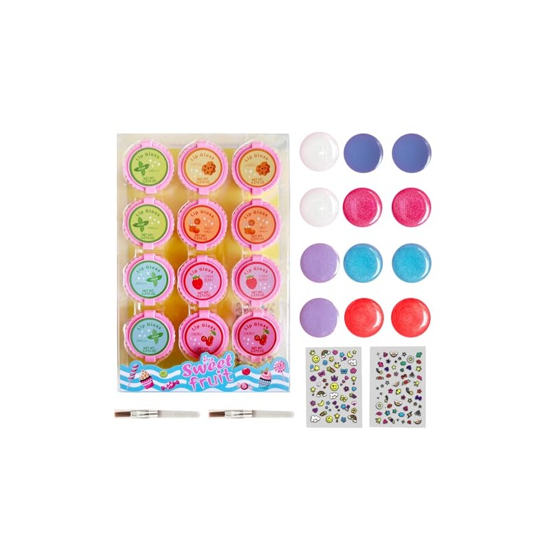 Mebtmel- 12 piezas de brillo labial de cupcakes para regalos