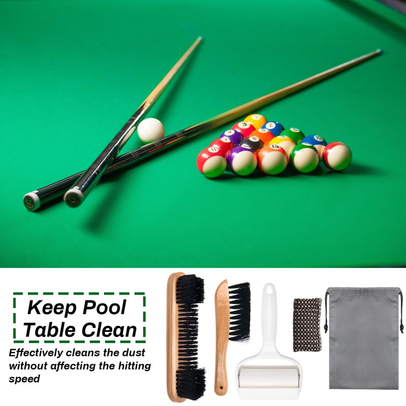 Windspeed 4+1 Pool Table Brush Set, Wood Billiards Pool Table