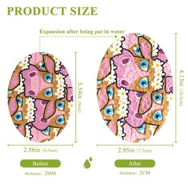 3pcs Cows Compressed Cellulose Kitchen Sponges,Natural Wood Pulp Thicker Dishwashing Sponge,Non Scratch Pop up Sponges for Dish Countertops Sinks Showers Tile Sinks Glass Cleaning