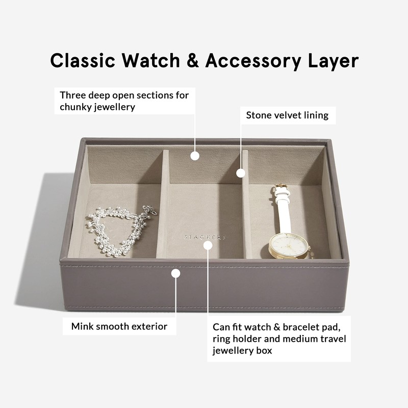 Stackers Mink Classic Medium Jewellery Box Watch/Accessories Layer