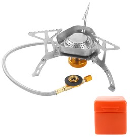 Camping Stove Gas Stove 3500 W Gas Stove Camping with Piezo Ignition Windproof Lightweight Camping Gas Stove for 1-2 People Camping Cookware for Outdoor Picnic Hiking