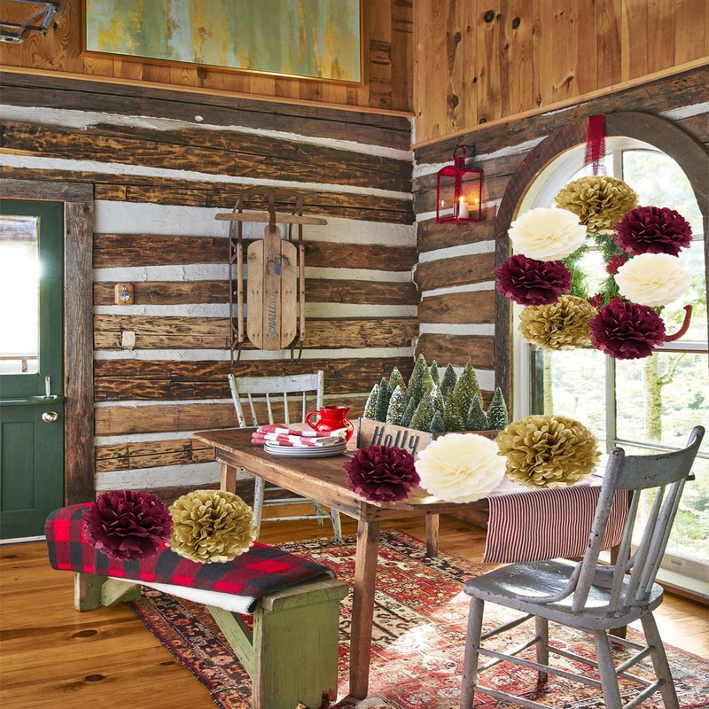 Decorations 2024 Maroon Graduation/Burgundy Gold Cream Birthday Decorations for Women