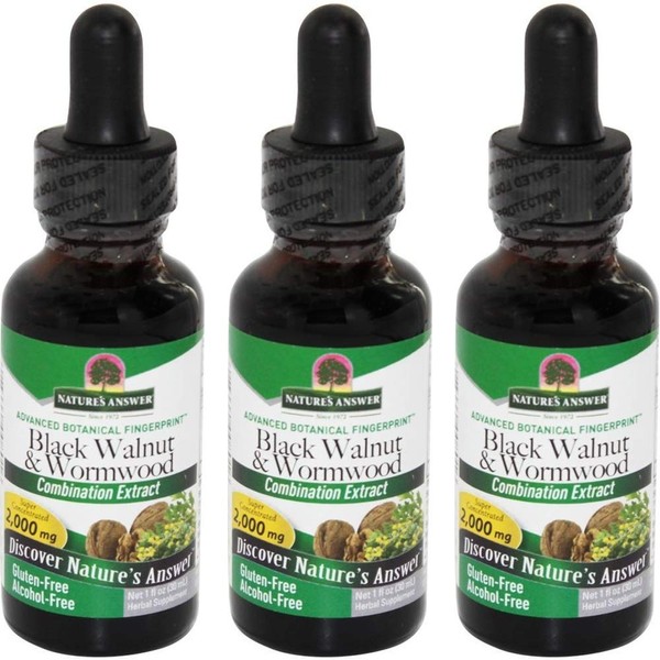 Nature's Answer Black Walnut and Wormwood, 1 Ounce (Value Pack of 3)