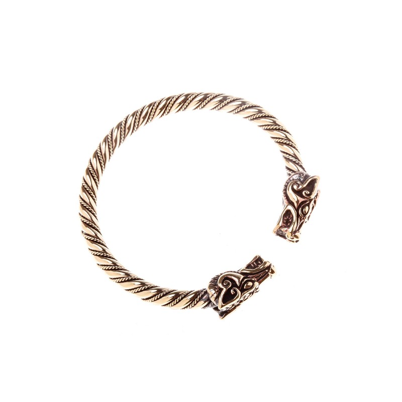 Windalf Viking Women's Bronze Bangle Dracon 5.7 cm Corded Dragon