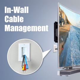 VCE Brush Wall Plate with Mounting Bracket 3-Pack, Cable Pass Through Insert Single Gang Wall Cover for Low Voltage Cables, Cord Hider for Wall Mount TV, Home Theater System, White