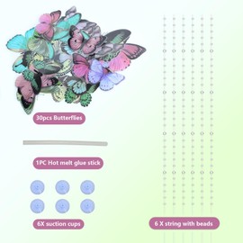 DWOOKE Butterfly Wall Decor DIY Butterfly Door Curtain Decorations Craft Kits Sweet Colorful Butterflies Hanging Decor for Wedding Home Birthday Butterfly Theme Party Supplies