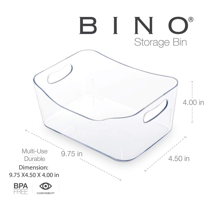 BINO | Plastic Storage Bins, Small - 2 Pack |