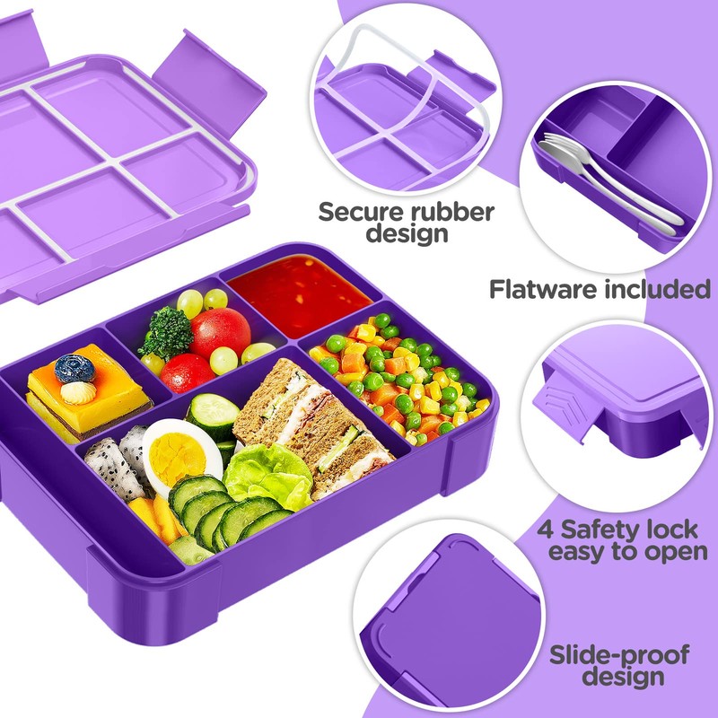 WayEee Bento Lunch Box 1330ml Lunch Box Kids Leak-Proof Lunch