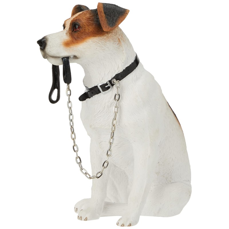 Lesser & Pavey Sitting Walkies Jack Russell, White, H17cm
