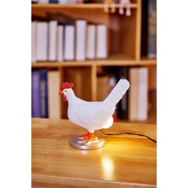 Chicken Egg Lamp, 3D Resin Chicken Lamp, Funny Chicken Night Light with USB, Colorful Box Packing Birthday Gift (B)
