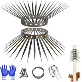WHCDSTGJ Bird Spikes, Squirrel Spikes and Squirrel Baffles Keep Raccoons, Cats and Snakes Away from Gardens, Fences and Climbing Bird Feeder Poles.(120 inches)