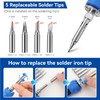 Soldering Iron Kit, 100 W LED Visible Temperature Adjustable 180-520°C
