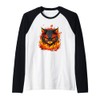 Burning Hellcat with Flames for Fire Sport training Raglan Baseball