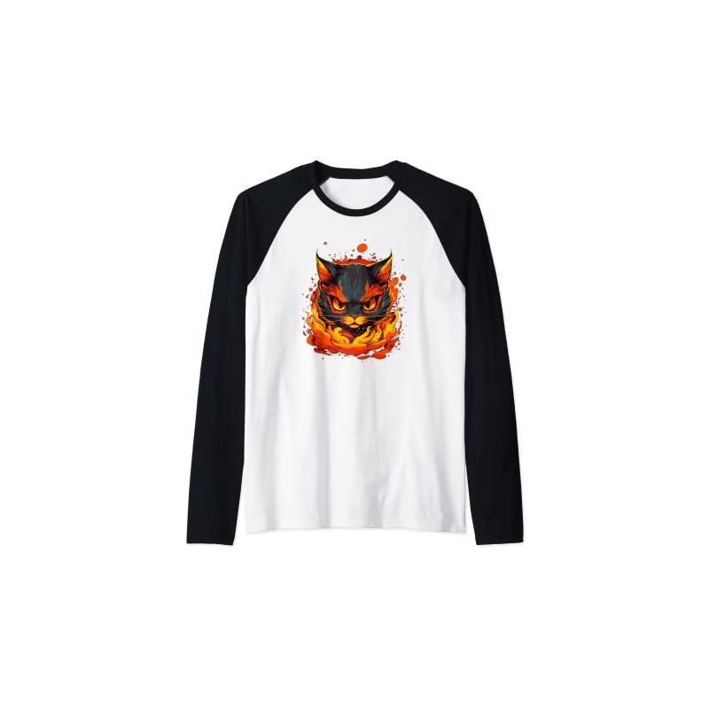 Burning Hellcat with Flames for Fire Sport training Raglan Baseball