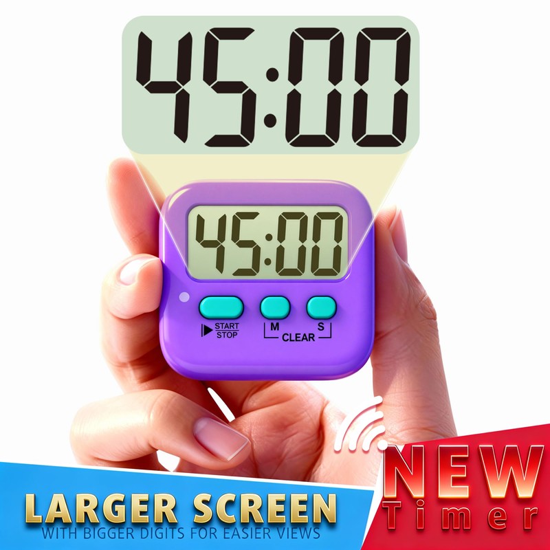 Antonki 2 Pack Digital Timer for Kids, Magnetic Countdown Kitchen