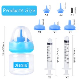 Jiaxix Pet Bottle Feeding Kit,Puppy Bottle for Nursing,Kitten Anti-Choking Silicone Nipples for Nursing,Pet Feeding Bottle and Syringes for Newborn Kittens, Puppys, Rabbits, Squirrel (Blue)