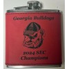 Georgia Bulldogs 2024 SEC Champions 6 oz Red leatherette covered