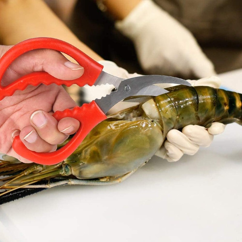 Calary 4Pcs Seafood Scissors Crab Scissors Seafood Shears Multifunctional Crab