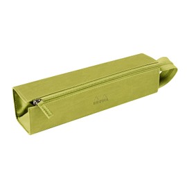 RHODIA 319016C - Pencil case Rhodiarama Anis - 23x5x5 cm - Flat opening for use as a pencil case - Faux leather - Storage for pens, pencils, markers, small supplies