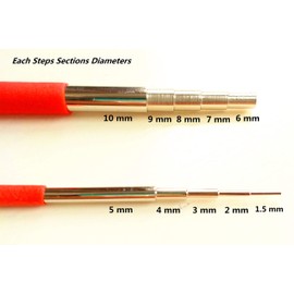 Wire Looping Wrapping Step Mandel Steel Round Bead Working Loop Jump Ring Metal Jewelry Forming Tool with 2pcs and 10 Sizes