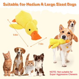 Hshenjhu Small Yellow Duck Dog Toy, Indestructible Dog Toy, Dog Toy Squeaky, Indestructible Dog Chew Toy, Dog Toys for Breeds, Small, Medium, Large Dogs