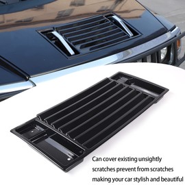 Lcojicep Hood Deck Vent Panel Covers Trim Moulding Compatible with Hummer 2003-2009 H2 Front Hood Vent Louver Cover, front hood grille trim (hood vent panel, Piano Black)