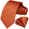 Enlision Solid Men's Wedding Ties and Pocket Square Set Plain