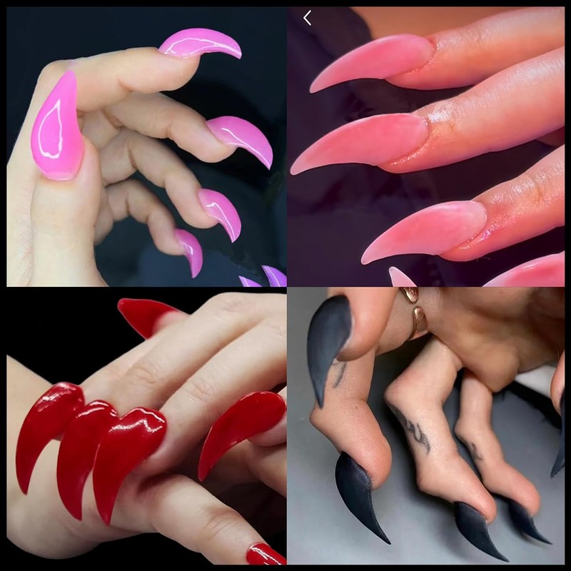 Acrylic Eagle Claw Nails 2 Boxes 200 Pcs White Transparent