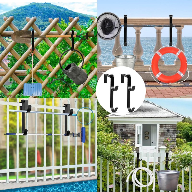 WADY Adjustable Pool Pole Hanger, Duty Double Pool Hooks for