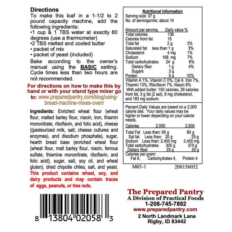 The Prepared Pantry Cheddar Cheese Bread Mix; Single Pack; For