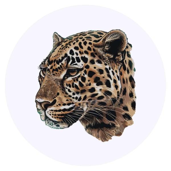 24 x 40mm Round 'Leopard Side View' Stickers (SK00067478)