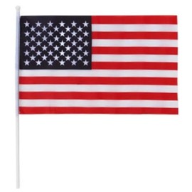 Miniature American Flags on Plastic Sticks, 11 in. X 7 in. - 3/pkg., Patriotic Decorations for Independence Day, Memorial Day, Veterans Day, Party Supplies, Classroom Decorations