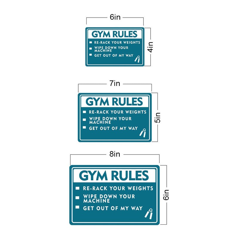 Classic Framed Plus Gym Rules Re-Rack Your Weights Wipe Down