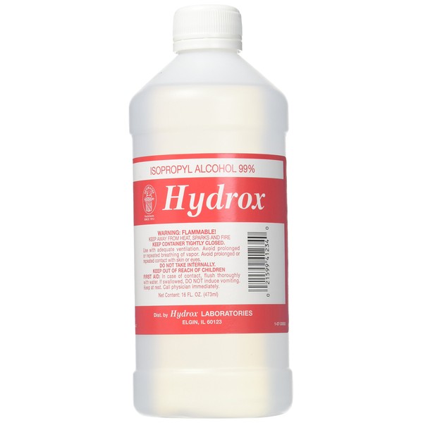 Hydrox Alcohol 99% Isopropyl Pint 16 oz Pack 2