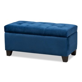 Baxton Studio Ottomans, Navy Blue/Black