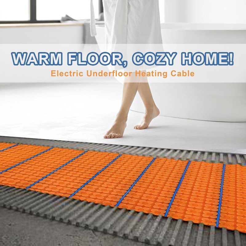 Electric Heated Floor Cable Underfloor Heating System Kit with Cable